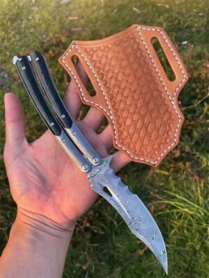 Phantom-Handmade coltello butterfly flail coltello rosso sand iron wood