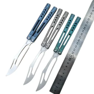 Heone titanium manico orca killer whale practice lama butterfly fling coltello