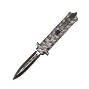 4.15pollici Dual Action coltello stiletto-argento