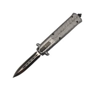 4.15pollici Dual Action coltello stiletto-argento