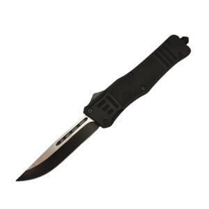 4pollici OTF Delta nero Straight Edge coltello