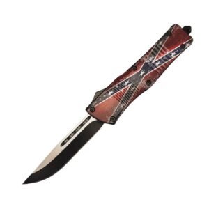 5.75pollici Confederate Flag D/A OTF automatico coltello nero Tanto