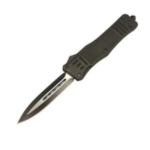 4pollici OTF Delta nero Straight Edge coltello