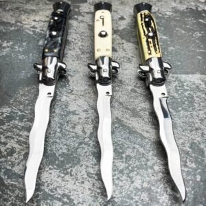 8.75 pollici Italian Stiletto Switch Kris lama Fick coltello