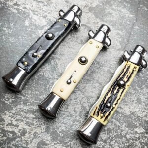 8.75 pollici Italian Stiletto Switch Kris lama Fick coltello