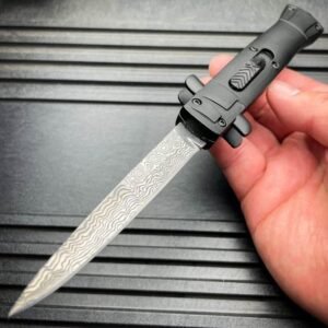 9 pollici Auto coltello Italian Stiletto Style coltello OTF damascato Etch
