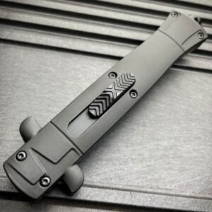 9 pollici Auto coltello Italian Stiletto Style coltello OTF damascato Etch