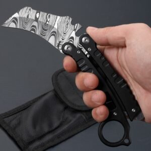 Coltello karambit Camping tattico coltello alta durezza Etched Butterfly Claw coltello Handmade coltello