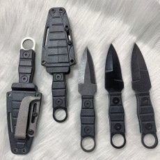 Outdoor straight coltello, alta durezza, sharpness, tattico piccolo straight coltello, with K sheath A-6 nero/nero manico