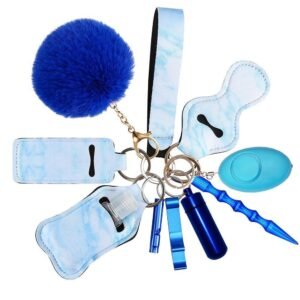 Portachiavi da collezione responsabile 11-Piece Aluminum Anti-Wolf Alarm blu