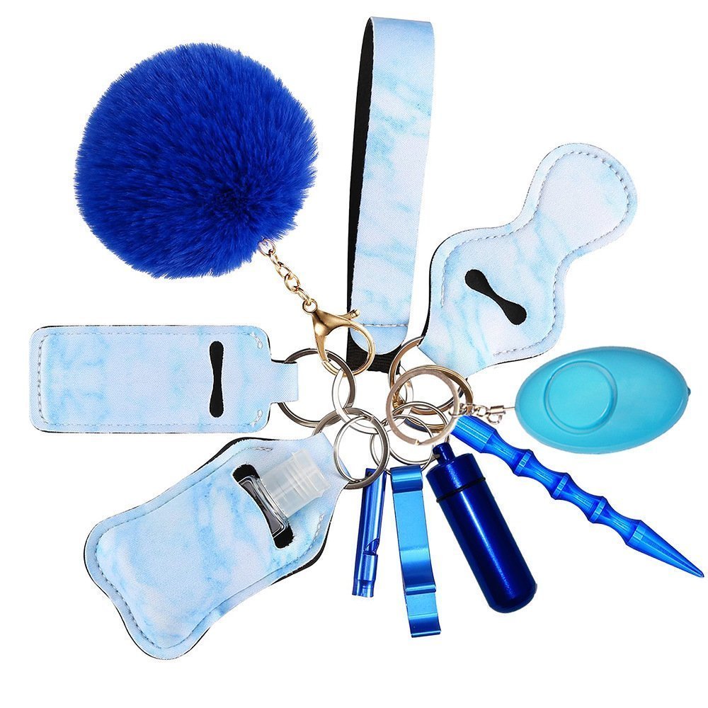 Portachiavi da collezione responsabile 11-Piece Aluminum Anti-Wolf Alarm blu 1 Portachiavi da collezione responsabile 11-Piece Aluminum Anti-Wolf Alarm blu