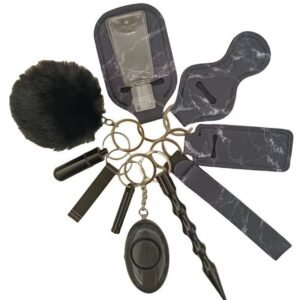 Portachiavi da collezione responsabile 11-Piece Aluminum Anti-Wolf Alarm nero