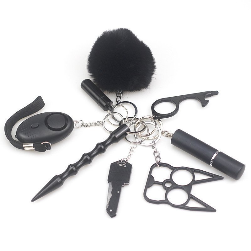 Safety Keychain UK portachiavi da collezione responsabile 8-Piece Multifunctional nero 1 Safety Keychain UK portachiavi da collezione responsabile 8-Piece Multifunctional nero
