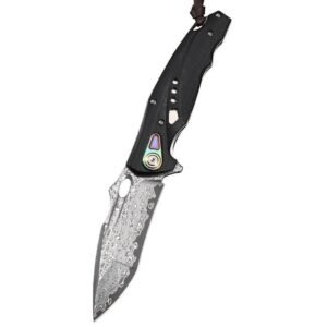 Forged damascato steel coltello pieghevole outdoor camping alta durezza coltello tattico survival portable coltello