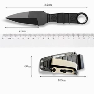 Outdoor straight coltello, alta durezza, sharpness, tattico piccolo straight coltello, with K sheath A-4 nero/arancione manico