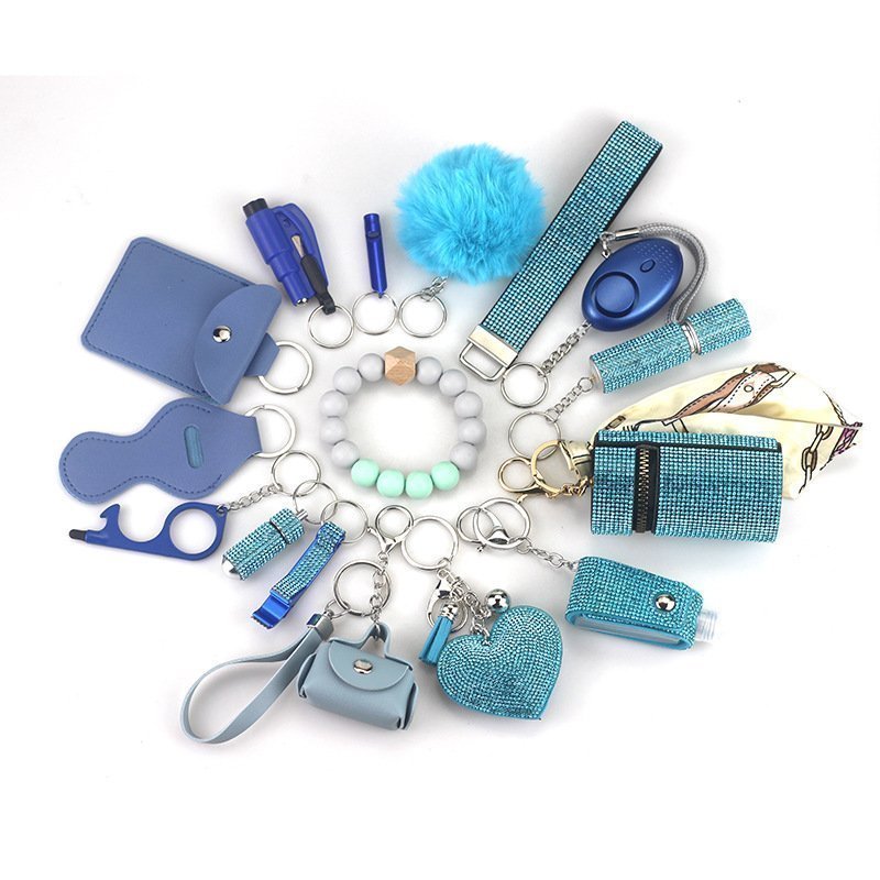 Womens Safety Items 15-Piece portachiavi da collezione responsabile blu 1 Womens Safety Items 15-Piece portachiavi da collezione responsabile blu