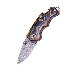 Damascato coltello pieghevole alta durezza coltello tascabile box opening coltello