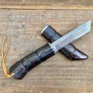 Coltello damascato with in legno case, wilderness hand-held meat, portable coltello da sopravvivenza
