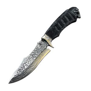 Nero Skull damascato damascato Forged coltello Steel Outdoor Straight coltello Camping Portable