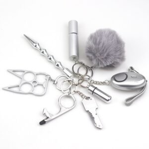 Safety Keychain UK portachiavi da collezione responsabile 8-Piece Multifunctional nero