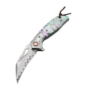 GT989 damascato Swiss coltello coltello pieghevole Outdoor Fruit coltello coltello tascabile Camping Color Shell coltello pieghevole
