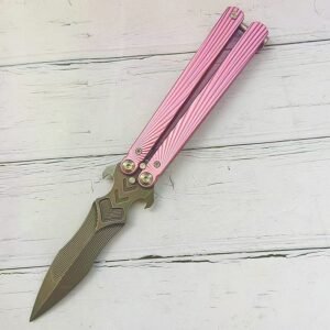 Coltello butterfly unsharpened aluminum manico practice training coltello pieghevole hand fancy coltello