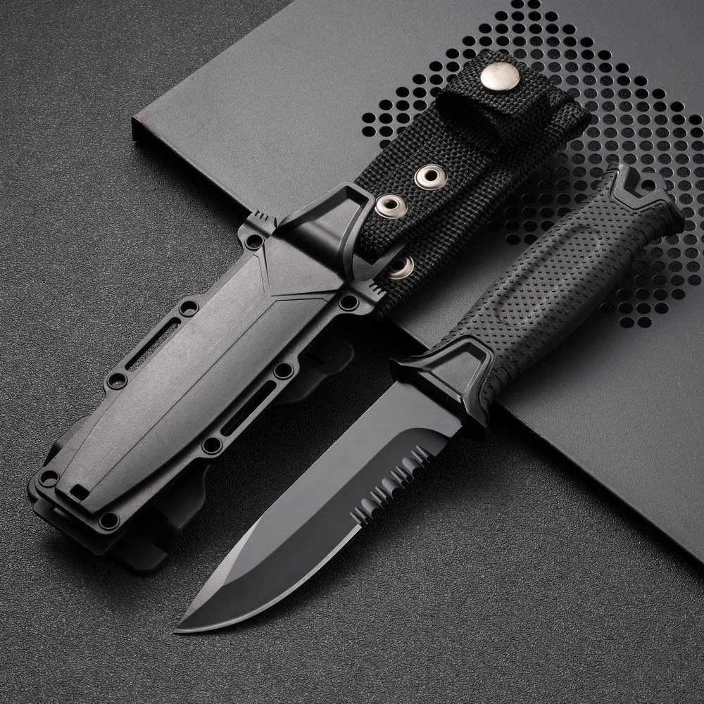 Explorer II outdoor half-tooth coltello da caccia wilderness exploration collezione responsabile coltello---nero 1 Explorer II outdoor half-tooth coltello da caccia wilderness exploration collezione responsabile coltello---nero