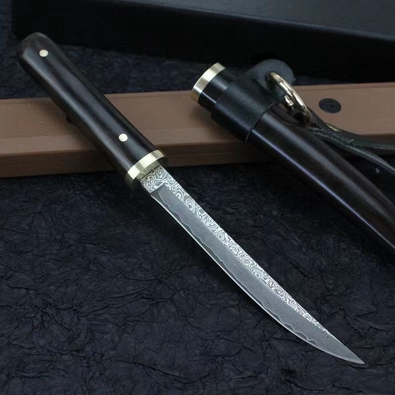 Longlin damascato steel coltello, hardness and sharpness, outdoor straight coltello 1 Longlin damascato steel coltello, hardness and sharpness, outdoor straight coltello