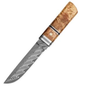 Thuja solid wood damascato steel to coltello