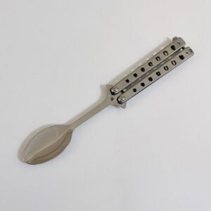 Balisong Spoon Butterfly Training coltello Practice coltello Throwing Carry Soup Spoon Fork