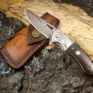 Damascato steel outdoor coltello pieghevole collezione responsabile coltello field coltello alta durezza sharp wilderness coltello da sopravvivenza