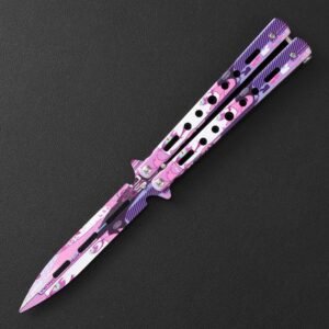 Coltello butterfly CSGO coltello butterfly unsharpened all-steel coltello butterfly sling coltello coltello pieghevole trainer per coltello butterfly practice coltello