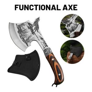 MultiPurpose ascia, ascia da sopravvivenza Multi-function Outdoor Camping tattico Wolf-head ascia Hunting Tools Portable Tomahawk