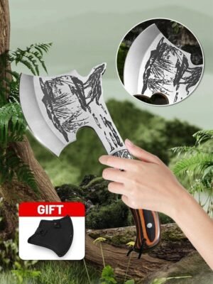MultiPurpose ascia, ascia da sopravvivenza Multi-function Outdoor Camping tattico Wolf-head ascia Hunting Tools Portable Tomahawk