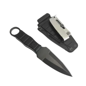 Outdoor straight coltello with alta durezza and sharpness tattico piccolo straight coltello with K sheath A-1 nero/nero manico