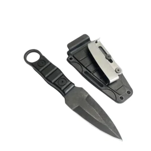 Outdoor straight coltello, alta durezza, sharpness, tattico piccolo straight coltello, with K sheath A-2 stone wash/nero manico
