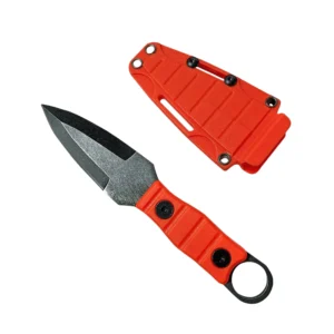 Outdoor straight coltello, alta durezza, sharpness, tattico piccolo straight coltello, with K sheath A-3 Stonewashed/arancione manicos
