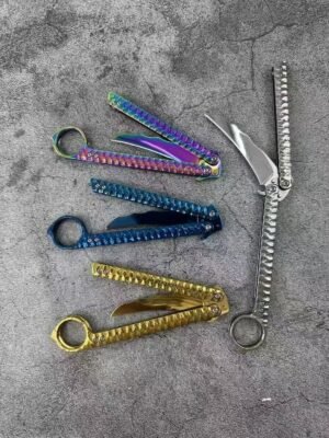 Balisong Karambit Eagle Claw Variation Fling coltello Color Titanium Edition