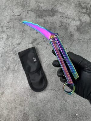 Balisong Karambit Eagle Claw Variation Fling coltello Color Titanium Edition