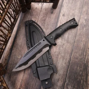 Camping outdoor coltello da sopravvivenza portable coltello alta durezza straight coltello sharp coltello da sopravvivenza integrated keel alta durezza tattico coltello--Blcak-2