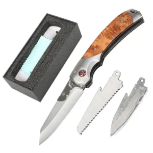 Wilderness survival coltello pieghevole multifunctional detachable damascato coltello pieghevole