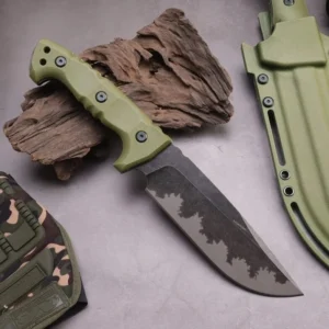 Camping outdoor coltello da sopravvivenza portable coltello alta durezza straight coltello sharp coltello da sopravvivenza integrated keel alta durezza tattico coltello--verde-1