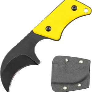 Coltello da collo G10 manico with kydex sheath EDC tool -Yellow