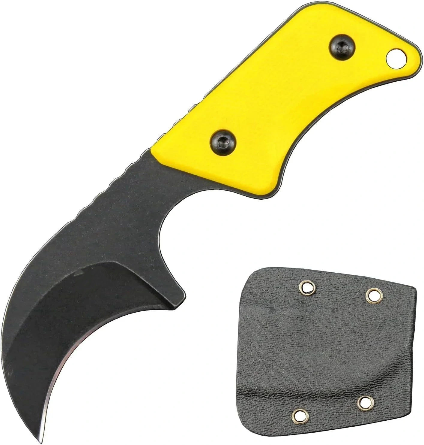 Coltello da collo G10 manico with kydex sheath EDC tool -Yellow 1 Coltello da collo G10 manico with kydex sheath EDC tool -Yellow