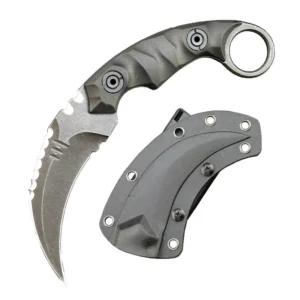Coltello karambit D2 Steel + Nylon Fiberglass manico Outdoor Claw coltello With Kydex Sheath Edc-Sliver