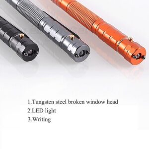 T-7 Double Tungsten Steel Head collezione responsabile penna tattica Glass Breaker EDC tattico Survival Pens Multifunction LED Lighting Pen