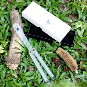 Transparent coltello butterfly Uncut Training coltello coltello pieghevole Flinging coltello Plastic pc Squid Smiley Joker