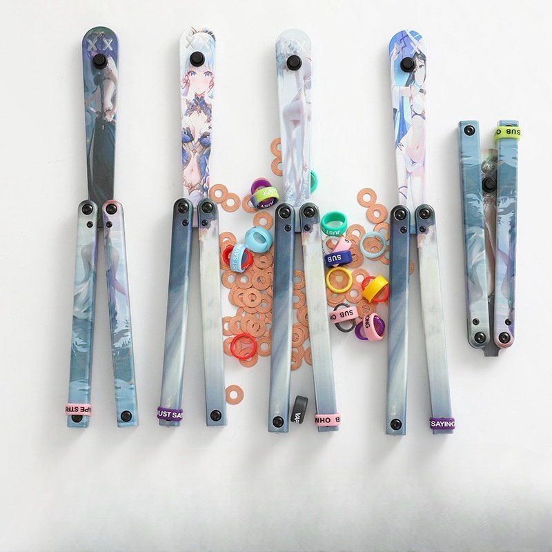 Coltello butterfly Flip Hand coltello Training coltello pieghevole Squid Safe No Open Edge 1 Coltello butterfly Flip Hand coltello Training coltello pieghevole Squid Safe No Open Edge