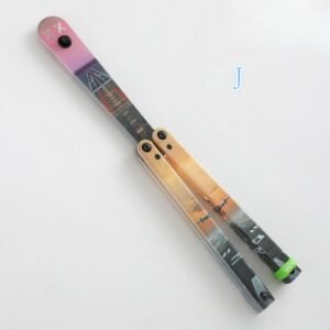 Coltello butterfly Flip Hand coltello Fancy Plastic coltello Training coltello pieghevole Squid Safe No Open Edge